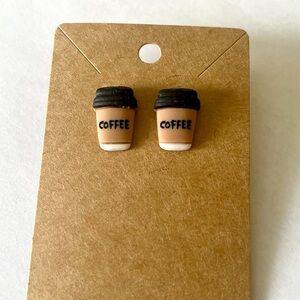 2/$15- Coffee Cup Stud Earrings Handmade